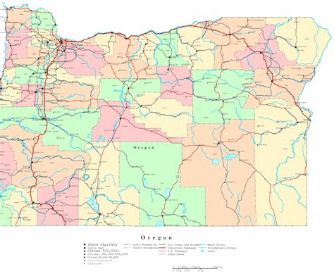 Oregon Printable Map