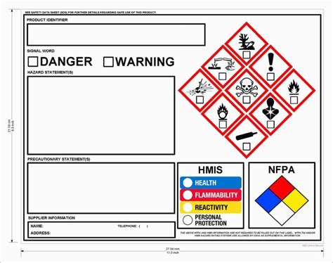 Osha Secondary Container Label Template