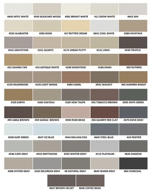 Osi Caulking Color Chart