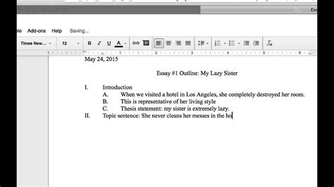 Outline Template Google Docs