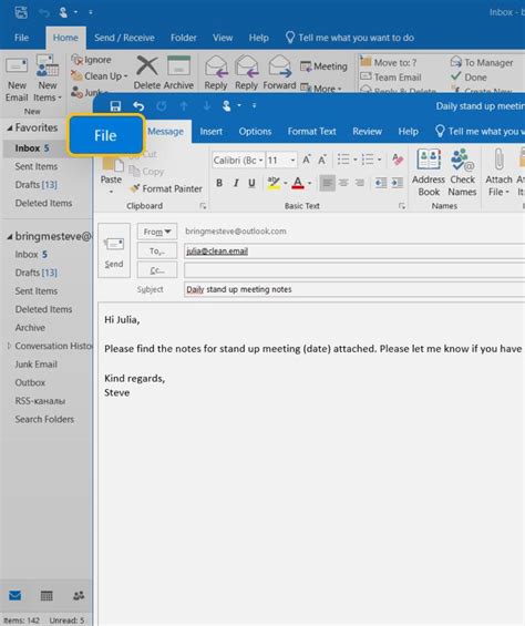 Outlook Template Emails