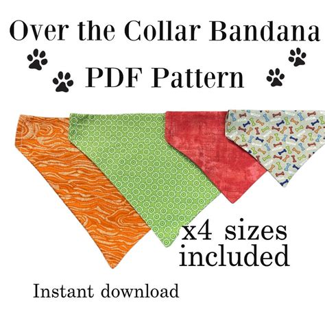 Over The Collar Dog Bandana Pattern Free Printable