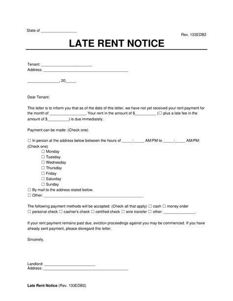 Overdue Rent Notice Template