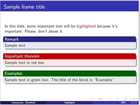 Overleaf Beamer Template