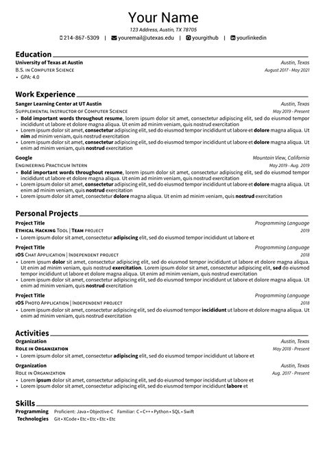 Overleaf Resume Templates