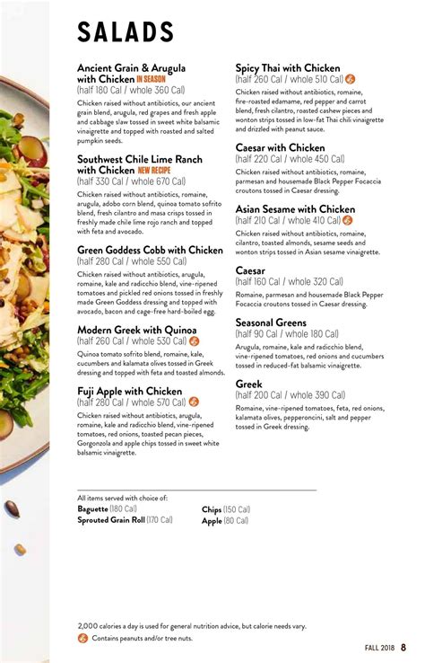 Panera Printable Menu With Prices