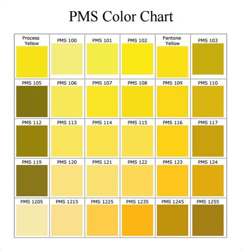Pantone Gold Color Chart