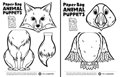 Paper Bag Puppet Template