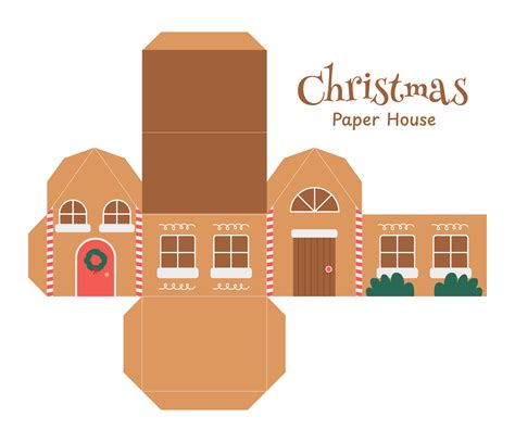 Paper Christmas House Template