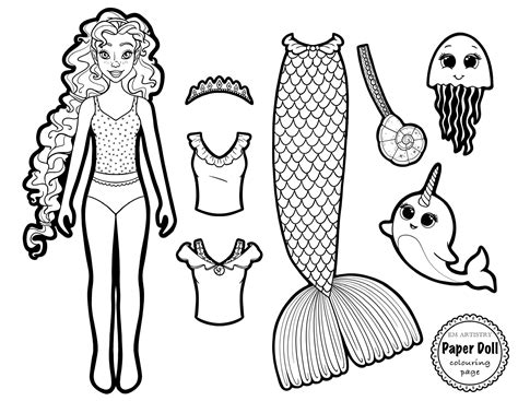 Paper Doll Coloring Pages Printable