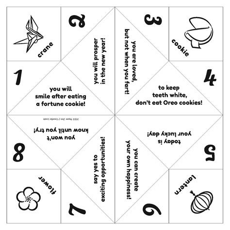 Paper Fortune Teller Template Printable