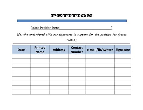 Paper Petition Template