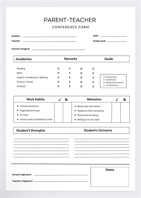 Parent Conference Template