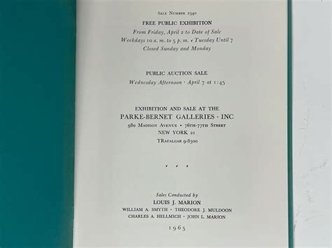 Parke-bernet Galleries Sale Catalog