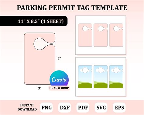 Parking Permit Hang Tags Template