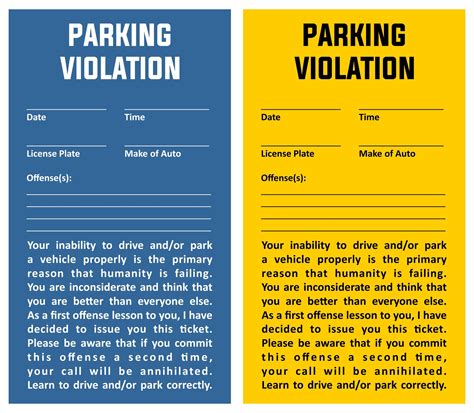 Parking Ticket Template