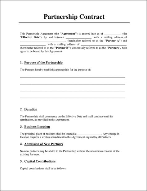Partner Contract Template