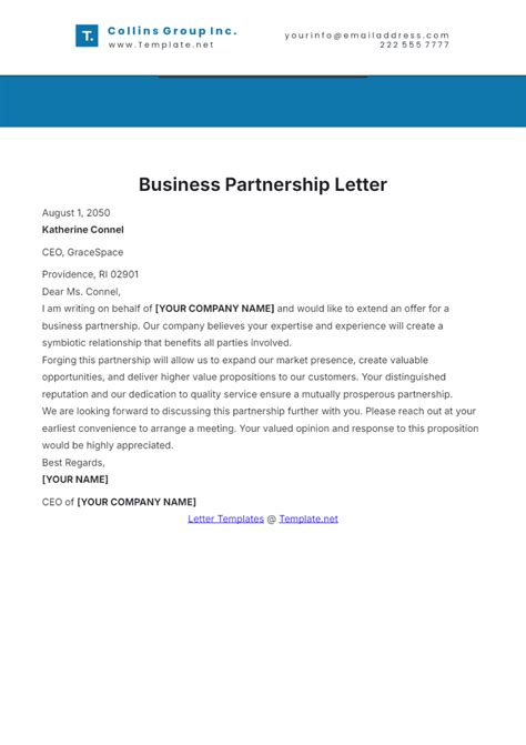 Partnership Letter Template