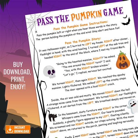 Pass The Pumpkin Game Printable