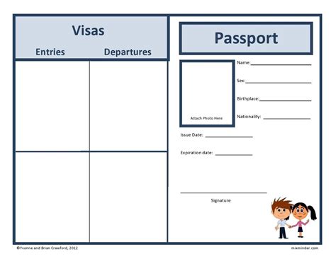 Passport Template For School