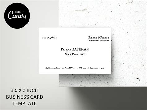 Patrick Bateman Business Card Template