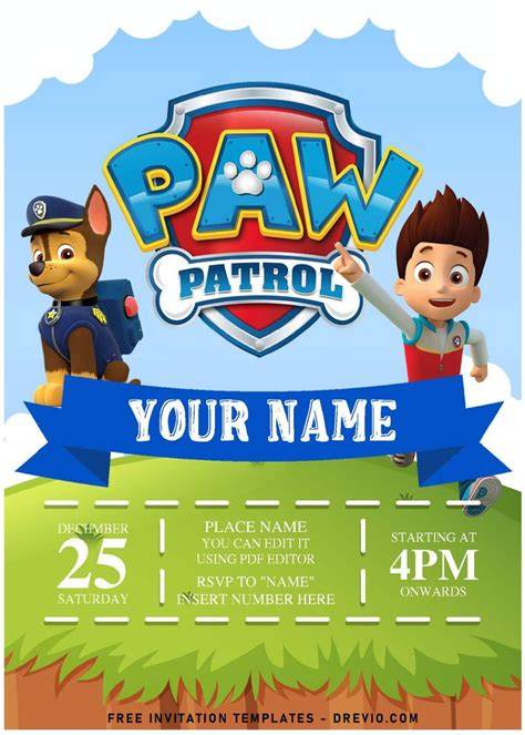 Paw Patrol Invitation Templates Free Download