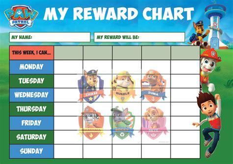 Paw Patrol Sticker Chart