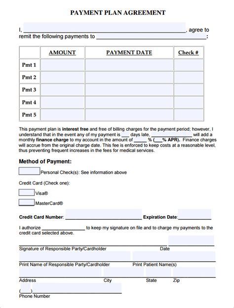 Payment Plan Template