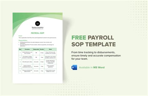 Payroll Sop Template