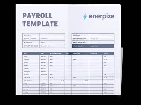Payroll Template - Excel Free Download