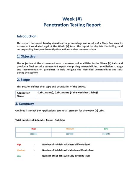 Penetration Testing Report Template