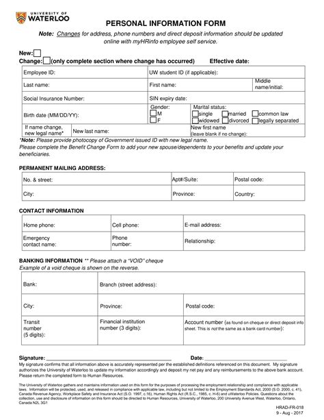 Personal Info Form Templates