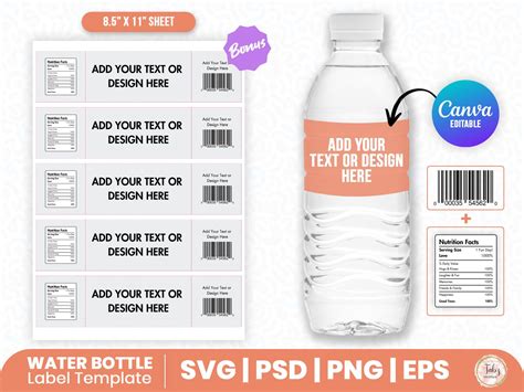 Personalized Water Bottle Labels Template