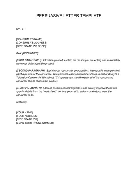 Persuasive Letter Template