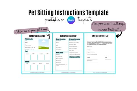 Pet Care Instructions Template