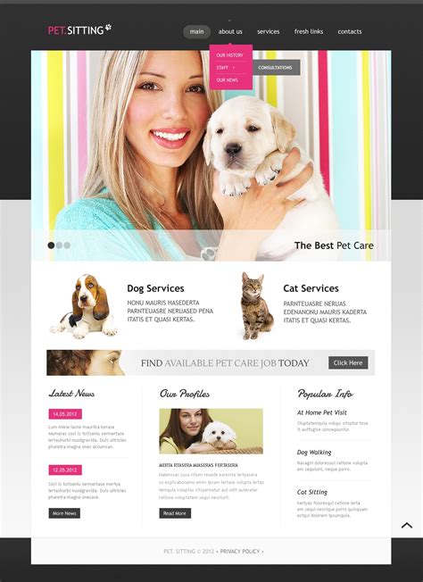 Pet Sitting Website Template