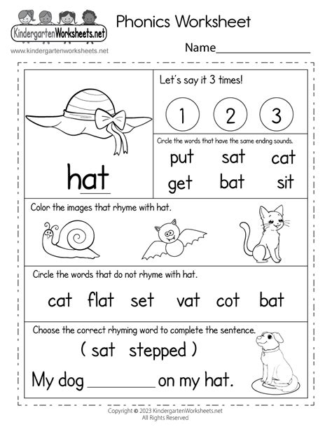 Phonics Sheets Free Printable