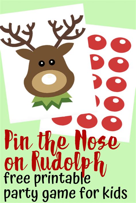 Pin The Nose On Rudolph Printable