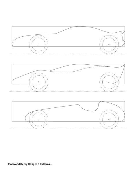 Pinewood Derby Car Design Templates