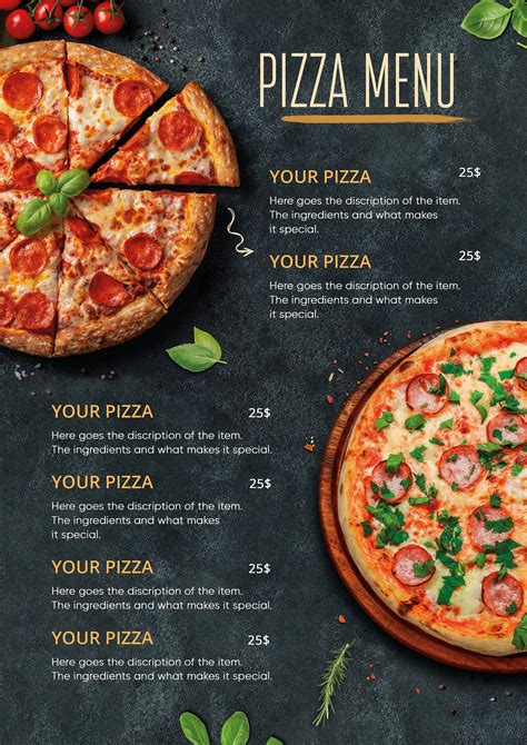 Pizza Menu Templates