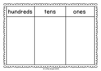 Place Value Mat Printable