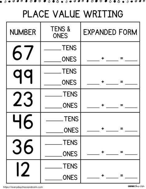 Place Value Printable Activities