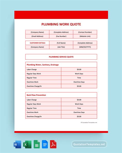 Plumbing Quotation Template