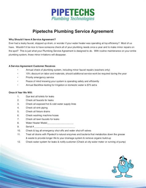 Plumbing Service Contract Template