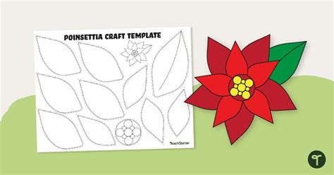 Poinsettia Craft Template