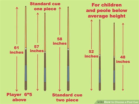 Pool Cue Size Chart
