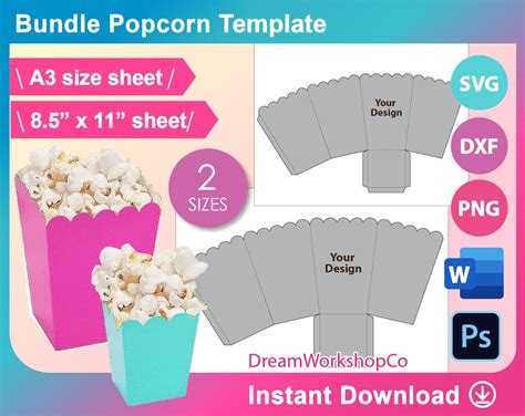 Popcorn Template Printable