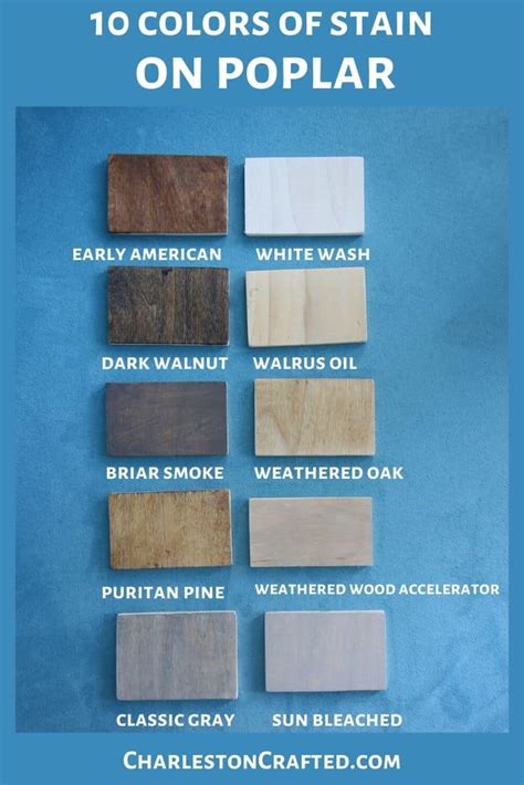 Poplar Wood Stain Chart