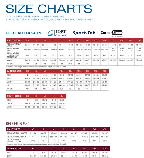Port Authority Jacket Sizing Chart