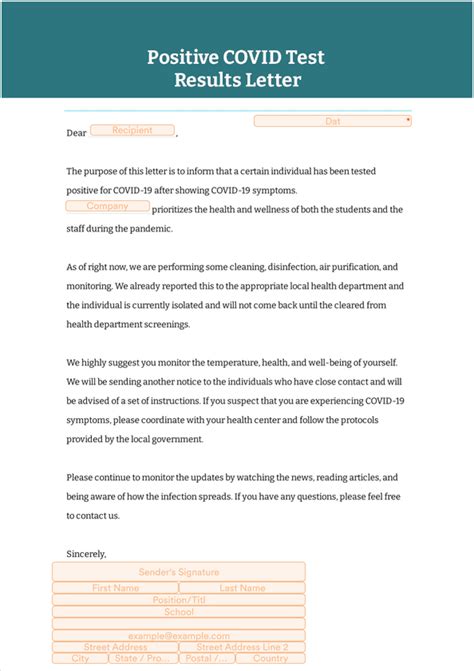 Positive Covid Letter From Doctor Template